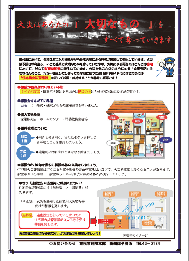 火災警報器設置チラシ